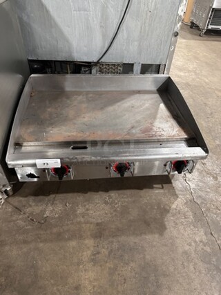 Star Max Commercial Countertop Electric Powered Flat Top Griddle! With Back And Side Splashes! All Stainless Steel! On Small Legs!