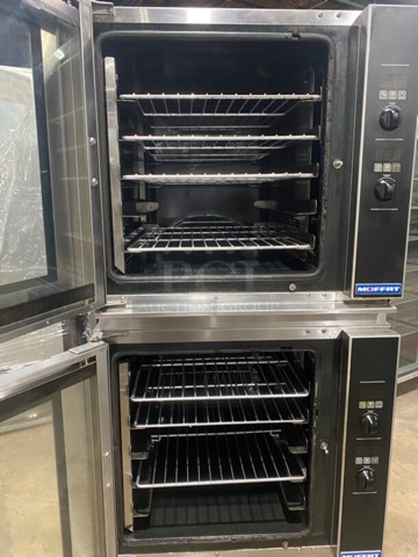 Turbo Fan Commercial Electric Powered Double Deck Convection Oven! With Metal Oven Racks! All Stainless Steel! On Legs! 2x Your Bid Makes One Unit! Model: E32D5 SN: 740087 208V - Image 6 of 11