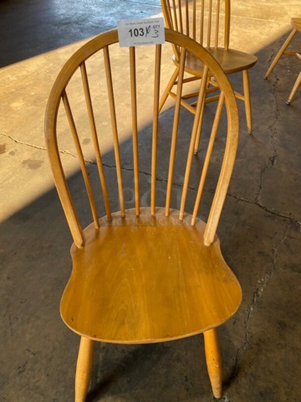 Brown Wooden Dining Chairs! 3x Your Bid! - Image 1 of 4