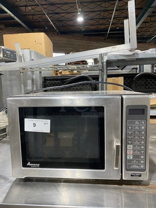 Amana Commercial Countertop Microwave Oven! Stainless Steel! Model: RFS12SW2A SN: 0806303836 120V 60HZ 1 Phase - Image 1 of 8