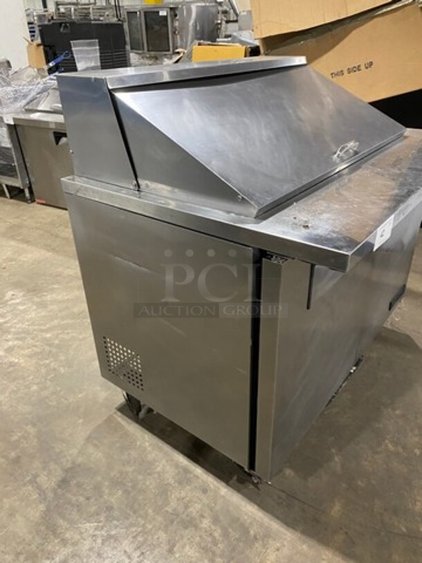 True Commercial Refrigerated Sandwich Prep Table! With 2 Door Underneath Storage Space! With Poly Coated Racks! All Stainless Steel! On Casters! Model: TSSU4818MB SN: 7025224 115V 60HZ 1 Phase - Image 2 of 9