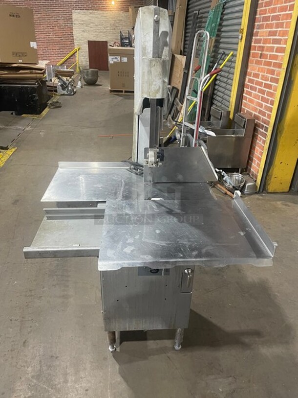 SWEET! Biro Commercial Floor Style Heavy Duty Meat Saw! All Stainless Steel! Model 22 Serial 36959! On Legs! 1Phase!  WORKING WHEN REMOVED! - Image 1 of 12