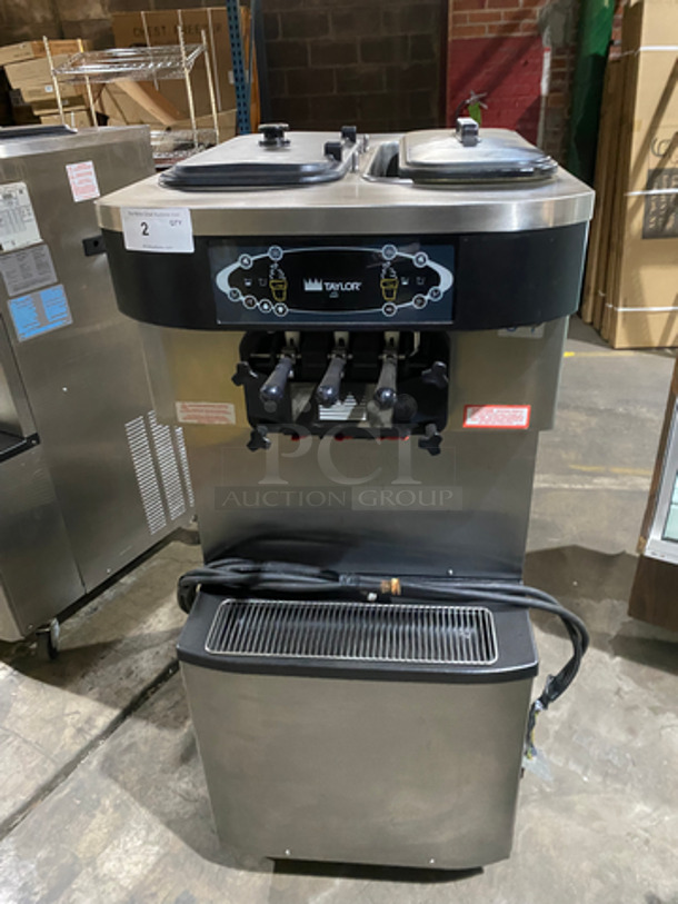 Taylor Crown Commercial 3 Handle Soft Serve Ice Cream Machine! All Stainless Steel! On Casters! Model: C713-33 SN: K8055484 208/230V 60HZ 3 Phase