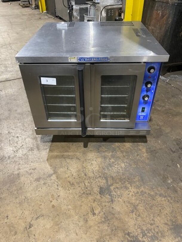 Bakers Pride Commercial Electric Powered Single Deck Convection Oven! With View Through Doors! Metal Oven Racks! All Stainless Steel! With Legs! Model: GDCO11G SN: 555361102003 208V 60HZ 1/3 Phase