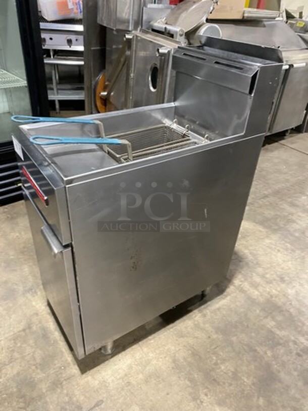 American Range Commercial Natural Gas Powered Deep Fat Fryer! With Backsplash! All Stainless Steel! On Legs! Model: AF50HE SN: 211020FO144 - Image 3 of 9