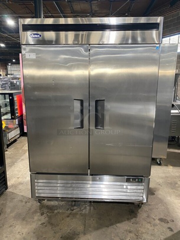 LATE MODEL! 2018 Atosa Commercial 2 Door Reach In Cooler! All Stainless Steel! On Casters! Model: MBF8507GR SN: MBF8507GRAUS100318103100C40005 115V 60HZ 1 Phase