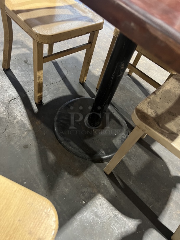 Nice! ALL ONE MONEY! Heavy Duty Full Solid Mohagany Wood Dining Table! With 4 Metal Ladder Back Dining Chairs!     - Image 6 of 6