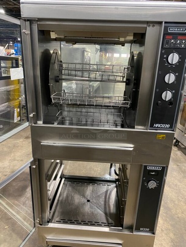 WOW! Hobart Commercial Electric Powered Rotisserie Machine! With Lower Food Warmer! All Stainless Steel! On Casters! Model: HRW220 SN: 750005795 208V  - Image 5 of 11