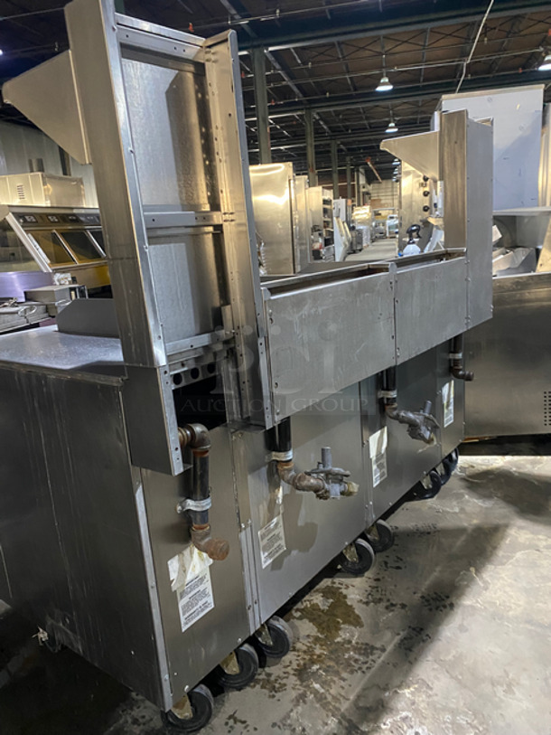 AMAZING! Southbend Commercial Heavy Duty Natural Gas Powered Double Plancha Workstation! With Dual Sided Work Ends! With Dual Sided Back Splash And Salamander Shelves! With Storage Space Underneath! All Stainless Steel! On Casters! Model: PC24CPP SN: 16K51296 - Image 4 of 12