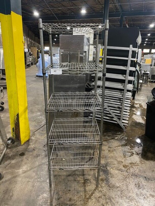 Metro 5 Tier Shelf! On Legs! BUYER MUST DISMANTLE! PCI CANNOT DISMANTLE FOR SHIPPING! PLEASE CONSIDER FREIGHT CHARGES! - Image 1 of 6