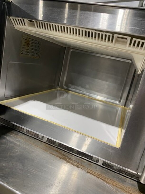 Amana Commercial Countertop Microwave Oven! Stainless Steel! Model: RFS12SW2A SN: 0806303836 120V 60HZ 1 Phase - Image 6 of 8