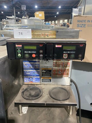 Bunn Commercial Countertop Dual Coffee Brewing Machine! With 4 Coffee Pot Warming Stations! All Stainless Steel! On Small Legs! Model: AXIOM2/2TWIN SN: AXTN015794  1PH