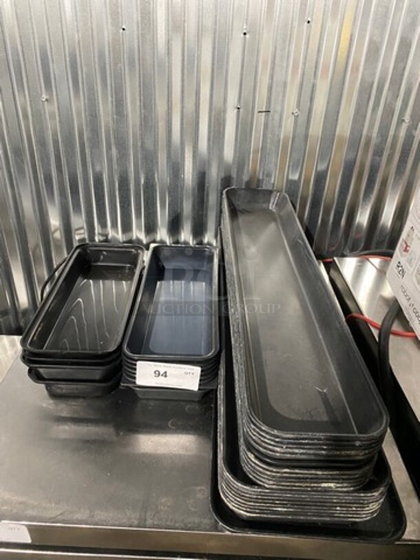 ALL ONE MONEY! Market Tray Assorted Size Black Poly Food Display Trays! - Image 6 of 6