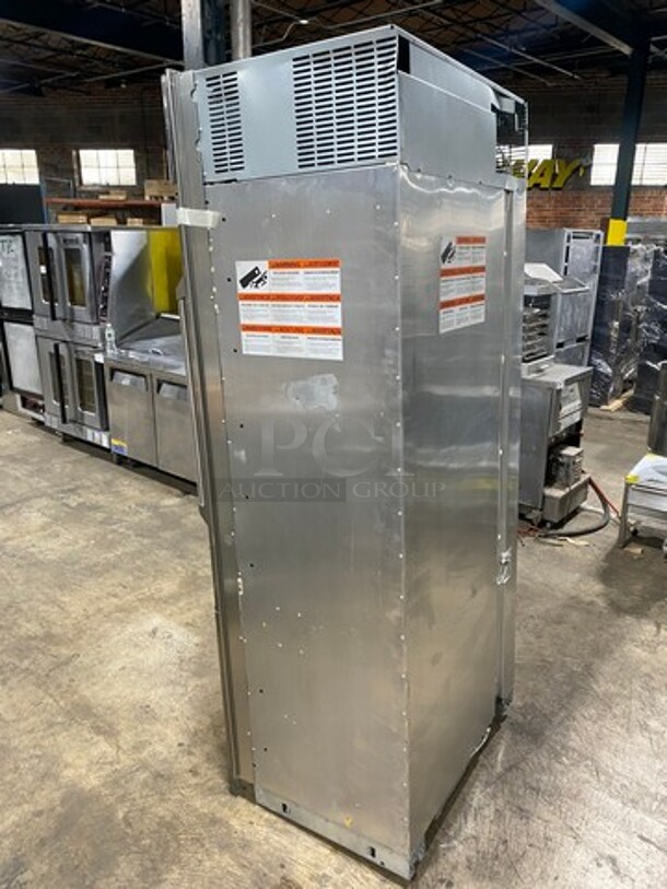Monogram Upright Half Cooler Half Freezer Combo Unit! Single Cooler And Single Drawer Freezer! With Poly Coated Racks And Shelves! Stainless Steel! - Image 4 of 11
