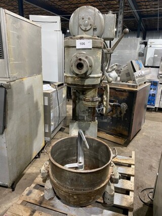 Hobart Commercial Floor Style Heavy Duty Mixer! With Mixing Bowl! With Hook Attachment!