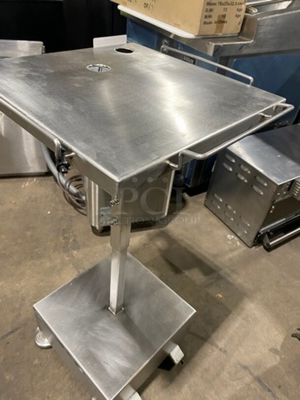 M&E Manufacture Solid Stainless Steel Slicer Stand! On Casters! - Image 4 of 9