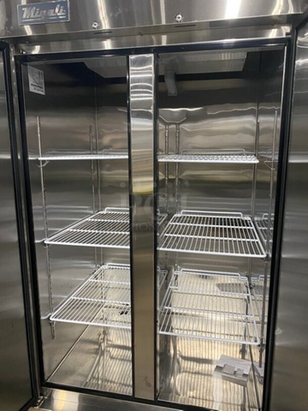WOW! NEW! SCRATCH-N-DENT! 2023 Migali Commercial 2 Door Reach In Cooler! With Poly Coated Racks!  All Stainless Steel! On Casters! Model: C2RB35HC SN: C2RB35HC003230228092C0002 115V 60HZ 1 Phase - Image 5 of 11