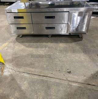 Delfield Commercial Refrigerated 4 Drawer Chef Base! All Stainless Steel! On Casters! 