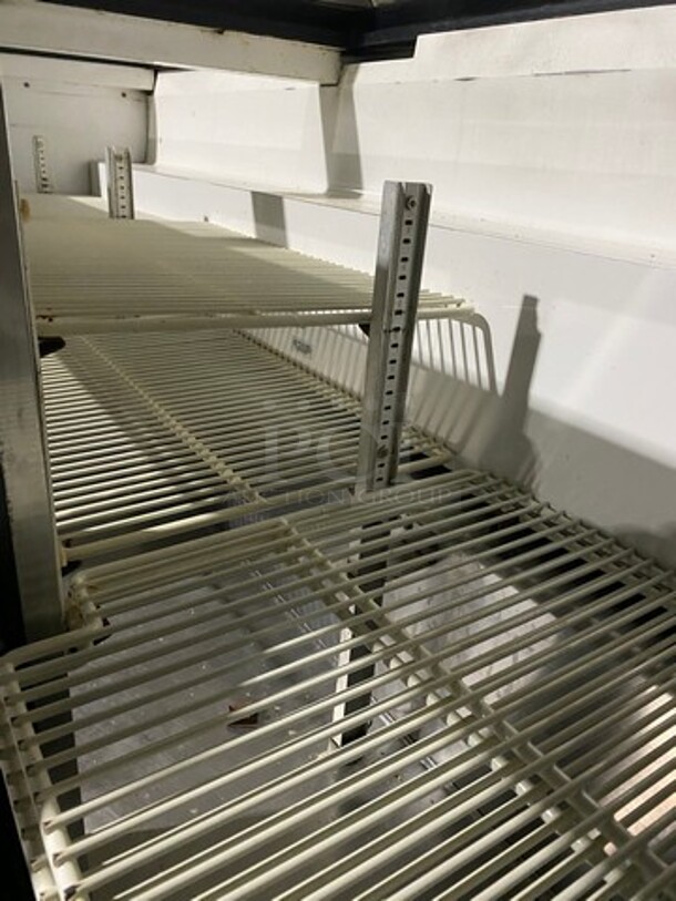 True Commercial Refrigerated Sandwich Prep Table! With Overhead Shelf! With 3 Door Storage Space Underneath! All Stainless Steel! On Casters! Model: TSSU7224MBST SN: 6626819 115V 60HZ 1 Phase - Image 8 of 11