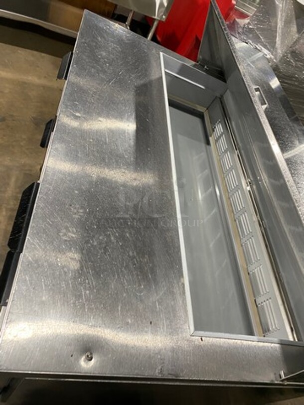 Beverage Air Commercial Refrigerated Sandwich Prep Table! With 4 Drawer Storage Space Underneath! All Stainless Steel! On Casters! Model: SPED48124 SN: 11813575 115V 60HZ 1 Phase - Image 8 of 9