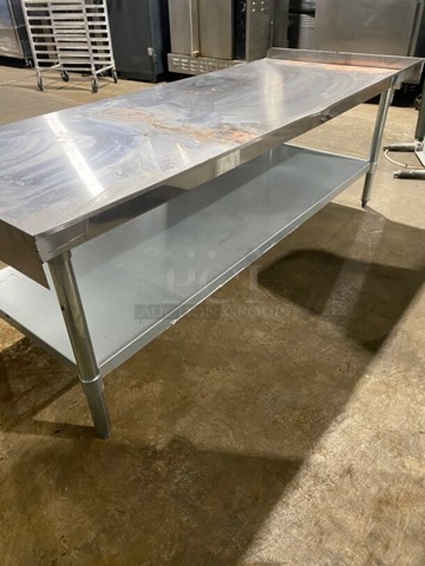 WOW! Solid Stainless Steel Work Top/ Prep Table! With Back And Side Splashes! With Storage Space Underneath! On Legs! Model: PES3072 - Image 4 of 7