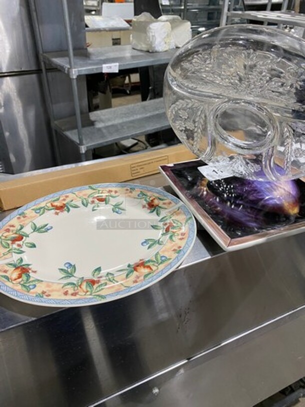 MISCELLANEOUS ITEMS! Square Decorative Plate, Round Decorative Plate, And 5 Section Food Serving Platter! 3x Your Bid! - Image 5 of 5