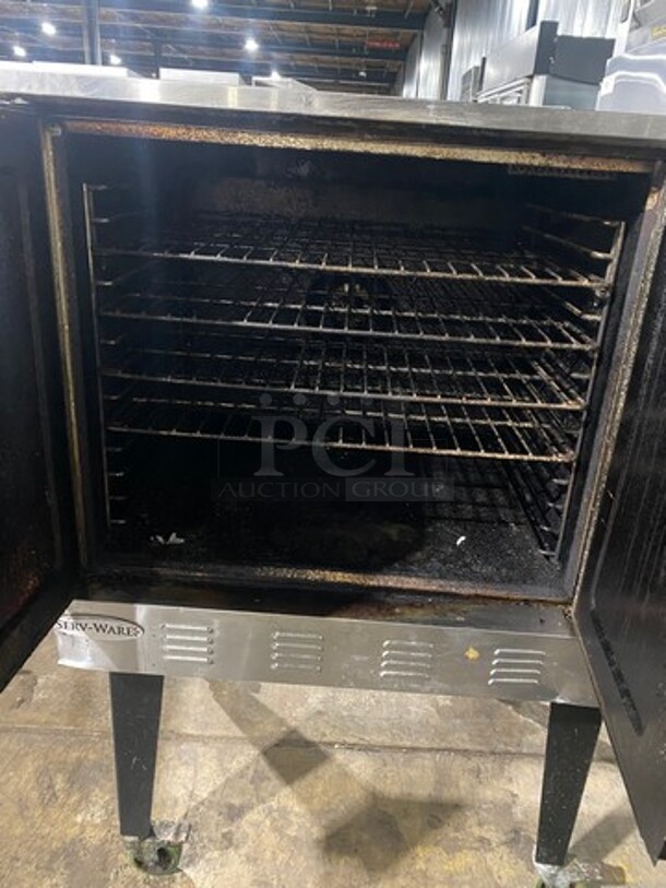 LATE MODEL! 2021 Serv Ware Commercial Natural Gas Powered Convection Oven! With View Through Doors! All Stainless Steel! On Legs with Casters! - Image 5 of 12