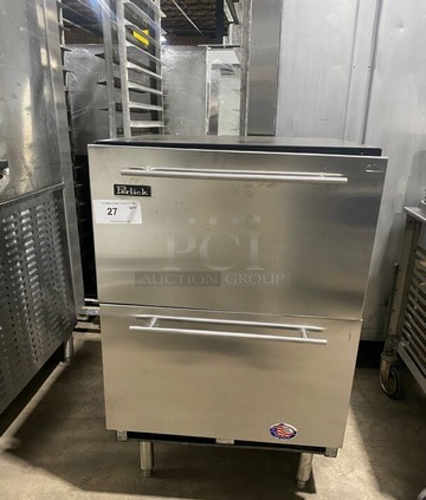 NICE! Perlick All Stainless Steel 2 Drawer Lowboy/Worktop Cooler! On Legs! - Image 1 of 11