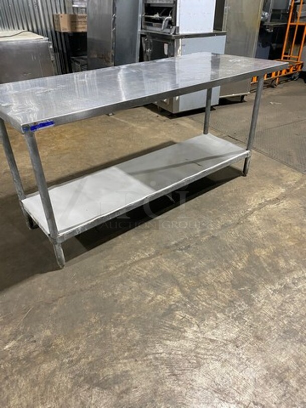 WOW! Universal Solid Stainless Steel Work Top/ Prep Table! With Storage Space Underneath! On Legs! - Image 3 of 7