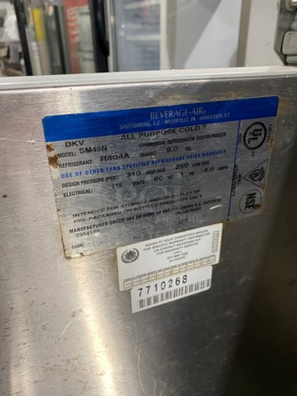 Beverage Air Single Side Access Milk Cooler! Stainless Steel! On Casters! Model: SM49N SN: 7710268 115V 1 Phase - Image 6 of 8