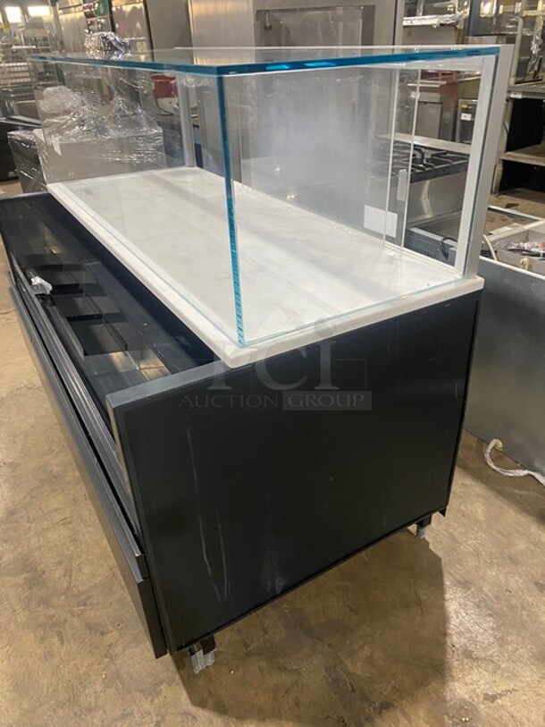 NICE! Structural Concepts Starbucks Style Refrigerated Open Grab-N-Go Display Case! With Glass Enclosed Merchandiser Showcase On Top! 220V 1 Phase! Model: SBZ6652DR SN: 1875277 HX369249! Working When Removed! - Image 3 of 8