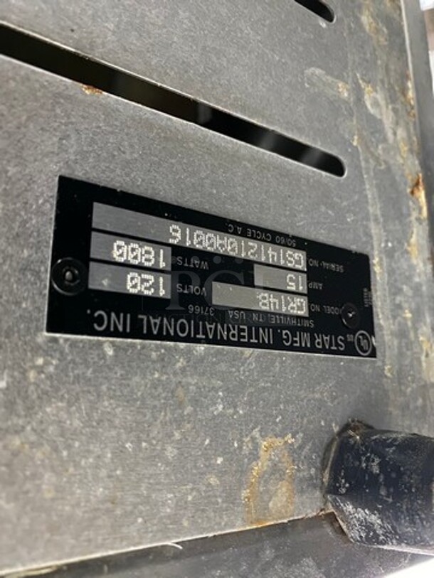 Star Pro Max Commercial Countertop Panini/Sandwich Grill! With Flat Press! All Stainless Steel! Model: GR14B SN: GS141210A0016 120V - Image 9 of 11