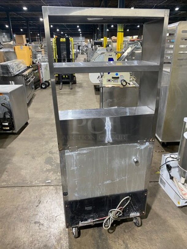 Turbo Air Refrigerated Salad Bar Island! With Double Over Head Shelf Storage! Single Door Storage Space Underneath! All Stainless Steel! On Casters! Model: MST28 115V - Image 2 of 9