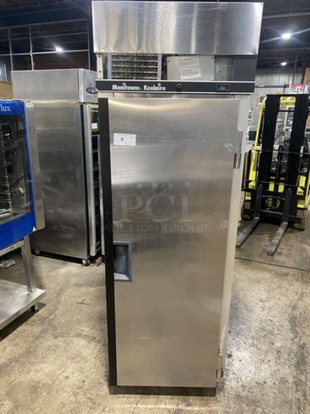 Manitowoc One Door Stainless Steel Reach In Cooler! With Poly Coated Racks! Model KR1 Serial S768115! 115V 1 Phase! On Casters! 