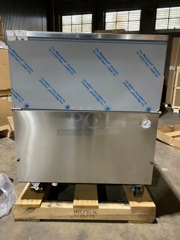 COOL! NEW! SCRATCH-N-DENT! Beverage Air Commercial Refrigerated Milk Cooler! Stainless Steel Body! On Casters! Model: SM34HCS SN: 13206661 115V 60HZ 1 Phase