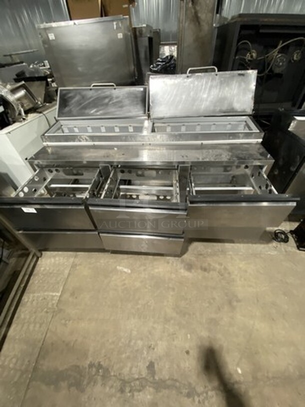 Silver King Refrigerated 6 Drawer Pizza Prep Station! Model SKPZ92D1 Serial SBCM145050B! 115V 1Phase! On Casters! - Image 5 of 9