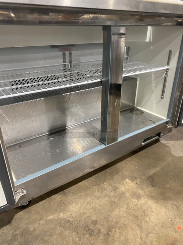 LATE MODEL! 2019 Centaur Commercial Refrigerated Bain Marie/Sandwich Prep Table! With Full Length Cutting Board! With Poly Coated Racks! With 2 Door Refrigerated Storage! On Casters! 115V 1 Phase! Model CST-48-HC Serial 1902CENQ01215! Working When Removed!
 - Image 6 of 9