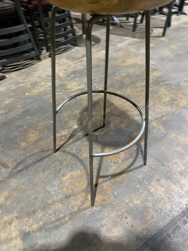 Wooden Round Bar Height Stools! With Footrest! 6x Your Bid! - Image 5 of 5