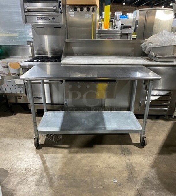 Eagle Solid Stainless Steel Work Top/ Prep Table! With Single Drawer! With Storage Space Underneath! On Casters! Model: T3060B SN: 0608230714