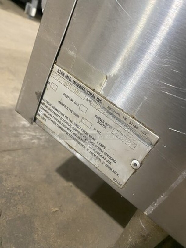 Awesome! Lang Commercial Countertop Natural Gas Powered Mirror Shine Polish Top Flat Top Griddle! With Back And Side Splashes! All Stainless Steel! On Small Legs! MODEL 2448SCNATSH - Image 9 of 10