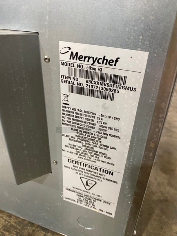 Merrychef Commercial Countertop Electric Rapid Cook Oven! All Stainless Steel! Model EikonE3 Serial 2107213090285! 208V/240V! - Image 5 of 8