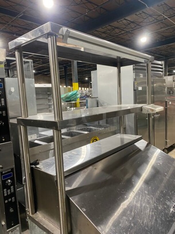 Cool Tech Commercial Refrigerated Sandwich Prep Table! With 2 Door Storage Space Underneath! With Double Over Head Shelf Storage! All Stainless Steel! On Casters! WORKING WHEN REMOVED! - Image 5 of 9