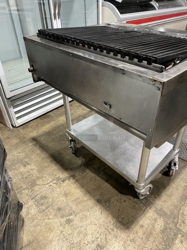 Tristar Natural Gas Powered 36 Inch Char Grill! 6 Burner High BTU! On All Stainless Steel Equipment Stand! On Casters!  - Image 4 of 9