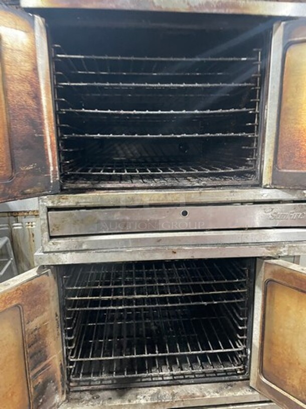 Sunfire Double Stacked Natural Gas Powered Convection Oven! All Stainless Steel! On Legs!  - Image 5 of 10