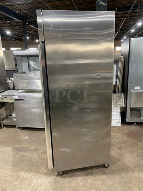 Hoshizaki Commercial Single Door Reach In Cooler! With View Through Door! Poly Drink Racks! Stainless Steel Body! On Casters! Model: CR1SFGECL SN: H50277E 115V 60HZ 1 Phase - Image 2 of 8