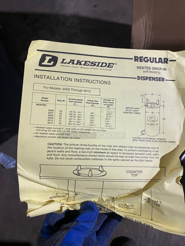 New In Box! Lakeside Stainless Steel Drop In Plate Dispenser! MODEL 4000 - Image 4 of 5