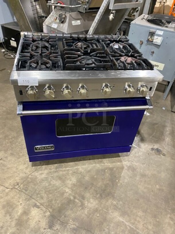 Viking Gas Powered 6 Burner Stove! With Full Size Oven Underneath! All Stainless Steel! - Image 1 of 10