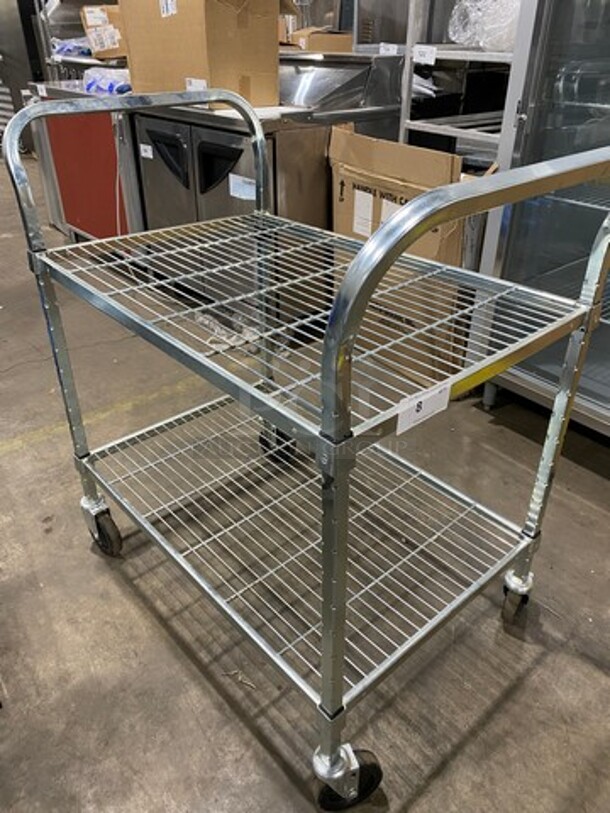 Metal Commercial 2 Tier Cart! With Dual Side Push Handles! On Casters! - Image 2 of 7