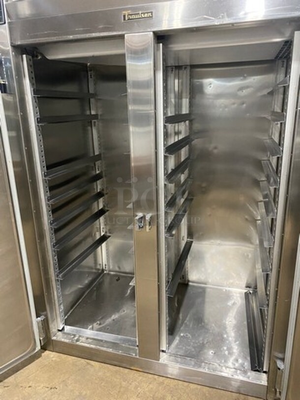 AWESOME! TRAULSEN Commercial Two Section Reach In Freezer! With Built In Pan Rack! All Stainless Steel! (2) Solid Doors! Model 1RLT232NUT 115V/60Hz/1 Phase - Image 5 of 9