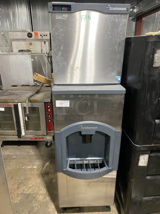 Scotsman Prodigy Series Air Cooled Ice Machine On Bin With Dispenser! Model CO322MA-1A Serial 08091320G12741! 115V 1 Phase! On Legss!  - Image 1 of 8
